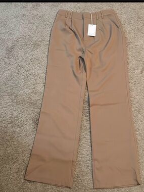 Emory Park Tan Wide Leg High-Waisted Pants, Size L